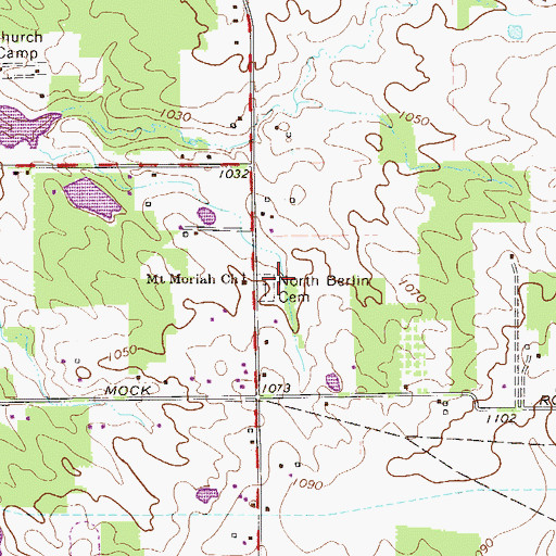 Topographic Map of North Berlin Cemetery, OH