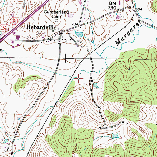 Topographic Map of North Branch Margaret Creek, OH