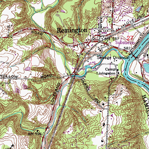 Topographic Map of North Branch Sycamore Creek, OH
