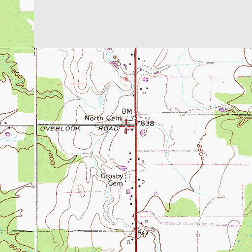 Topographic Map of North Cemetery, OH
