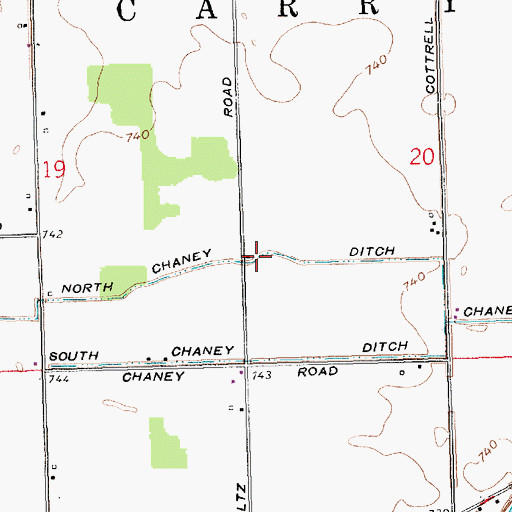 Topographic Map of North Chaney Ditch, OH