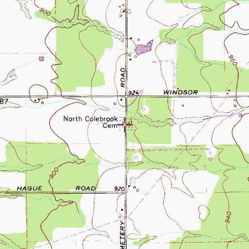 Topographic Map of North Colebrook Cemetery, OH