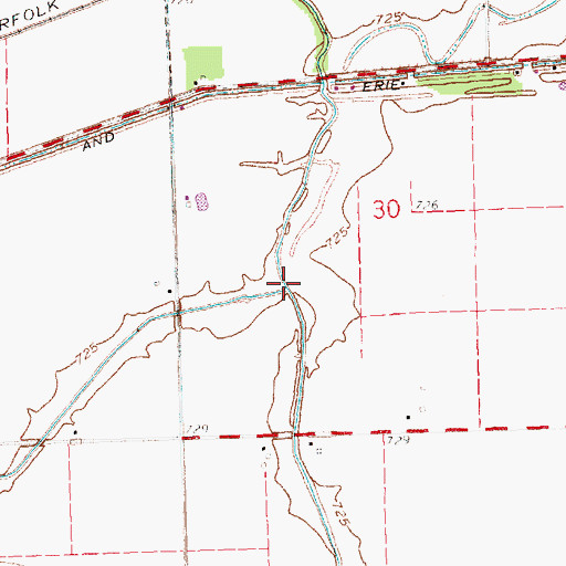 Topographic Map of North Creek, OH