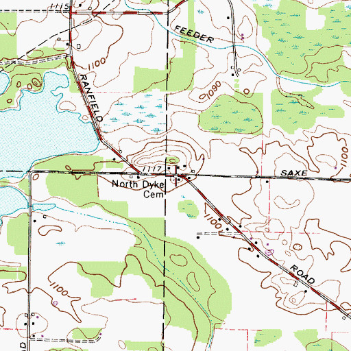 Topographic Map of North Dyke Cemetery, OH