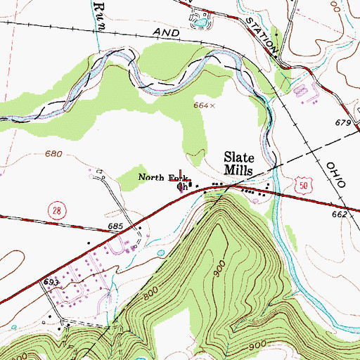 Topographic Map of North Fork Church, OH