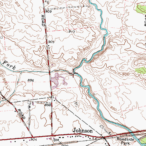Topographic Map of North Fork Compton Creek, OH