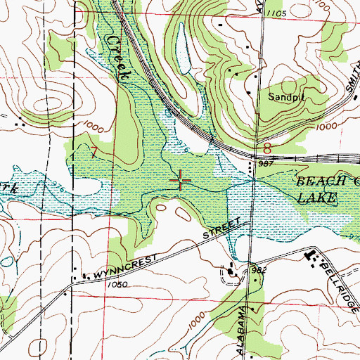 Topographic Map of North Fork Sugar Creek, OH