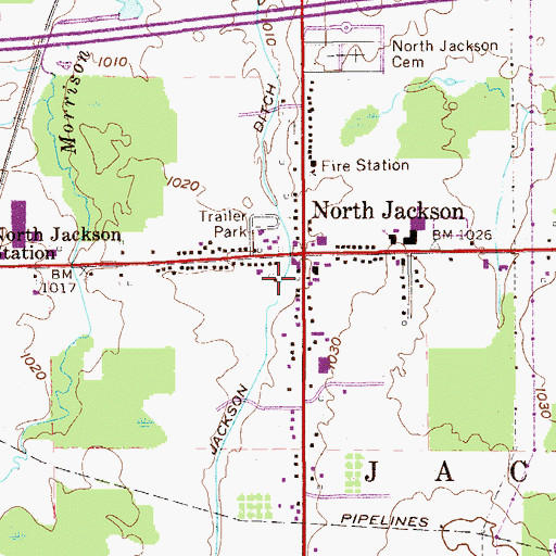 Topographic Map of North Jackson Ditch, OH