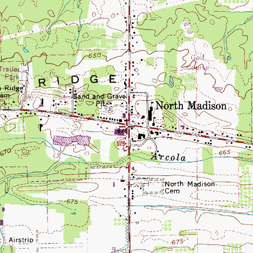Topographic Map of North Madison, OH
