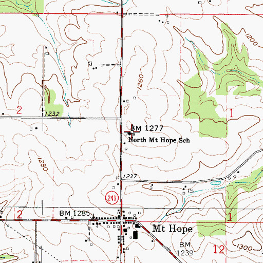 Topographic Map of North Mount Hope School, OH