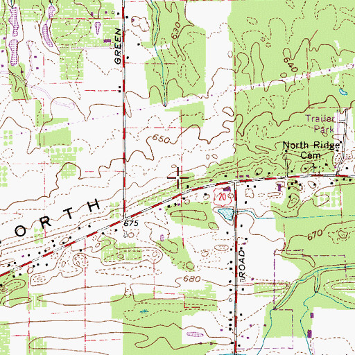 Topographic Map of North Ridge, OH