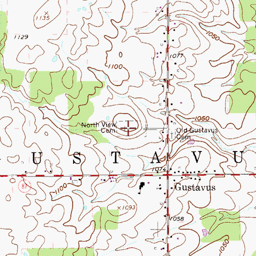 Topographic Map of North View Cemetery, OH