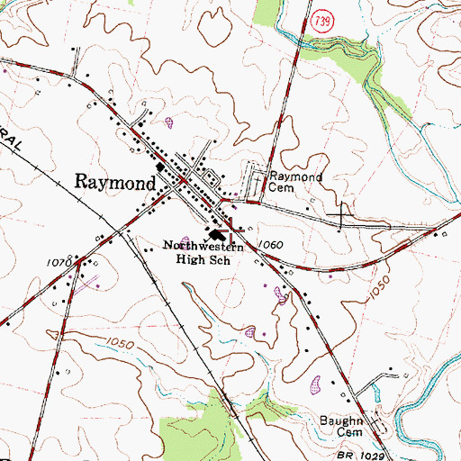 Topographic Map of North Western High School, OH