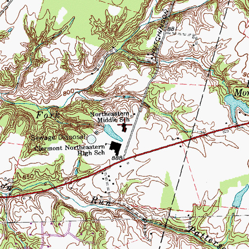 Topographic Map of Northeastern Middle School, OH