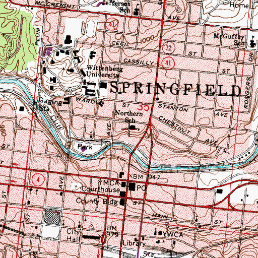 Topographic Map of Northern School, OH