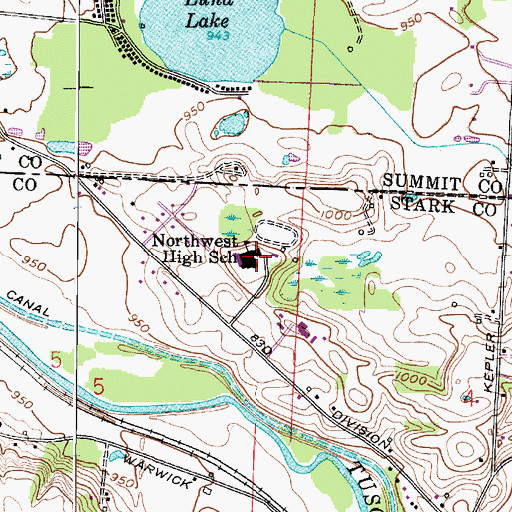 Topographic Map of Northwest High School, OH