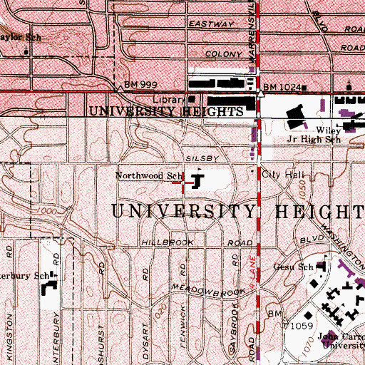 Topographic Map of Northwood Elementary School (historical), OH