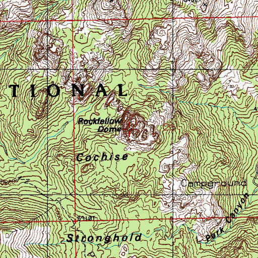 Topographic Map of Rockfellow Dome, AZ