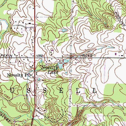 Topographic Map of Novelty Lake, OH