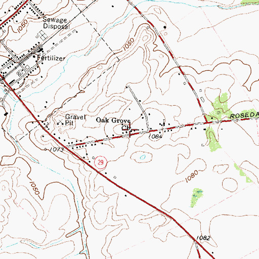 Topographic Map of Oak Grove Church, OH