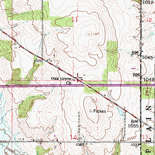 Topographic Map of Oak Grove Church, OH