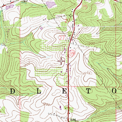 Topographic Map of Oak Grove School, OH