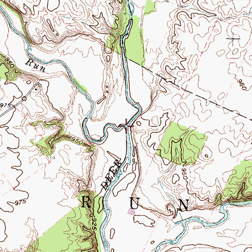 Topographic Map of Oak Run, OH