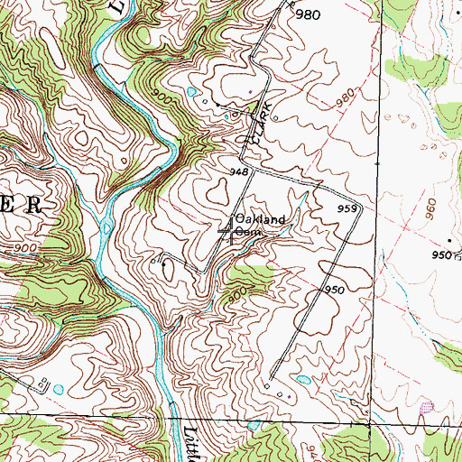 Topographic Map of Oakland Cemetery, OH