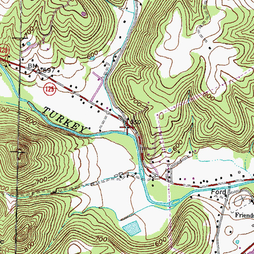 Topographic Map of Odell Creek, OH