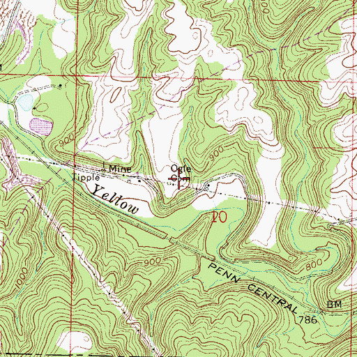 Topographic Map of Ogle Cemetery, OH