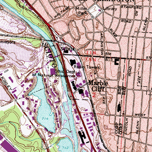 Topographic Map of Ohio Department of Natural Resources, OH