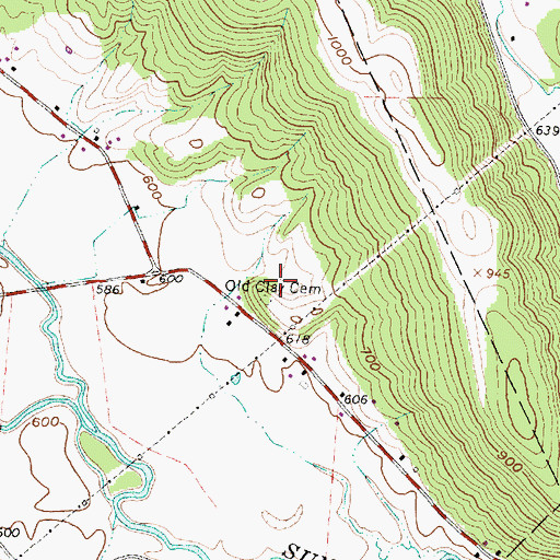 Topographic Map of Old Clay Cemetery, OH