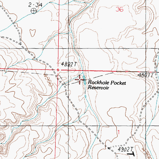 Topographic Map of Rockhole Pocket Reservoir, AZ