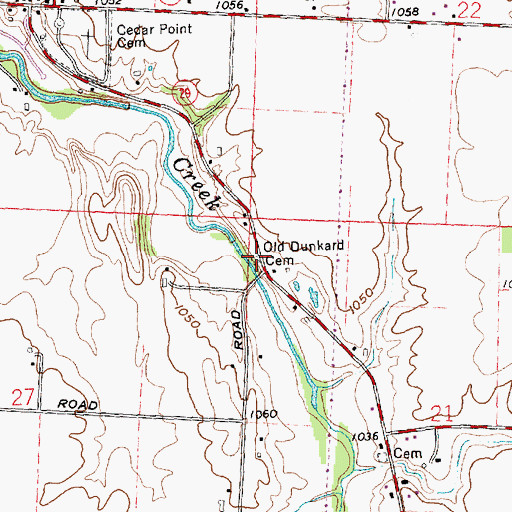 Topographic Map of Old Dunkard Cemetery, OH