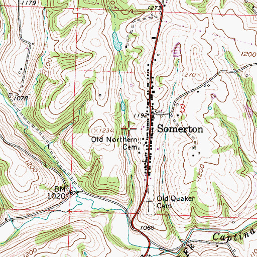 Topographic Map of Old Northern Cemetery, OH