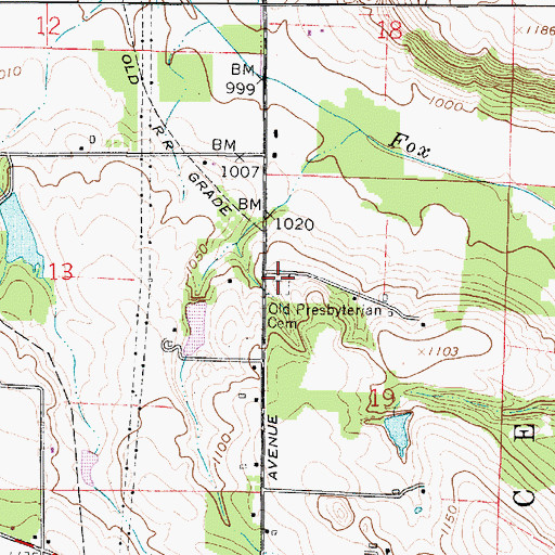 Topographic Map of Old Presbyterian Cemetery, OH