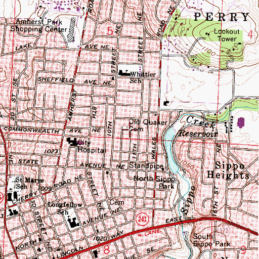 Topographic Map of Old Quaker Cemetery, OH