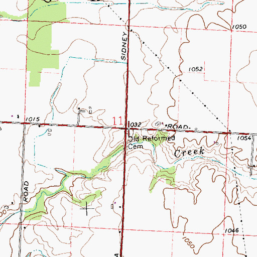 Topographic Map of Old Reformed Cemetery, OH