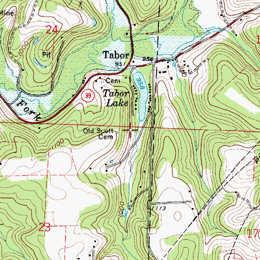 Topographic Map of Old Scott Cemetery, OH