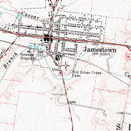 Topographic Map of Old Silver Creek Cemetery, OH