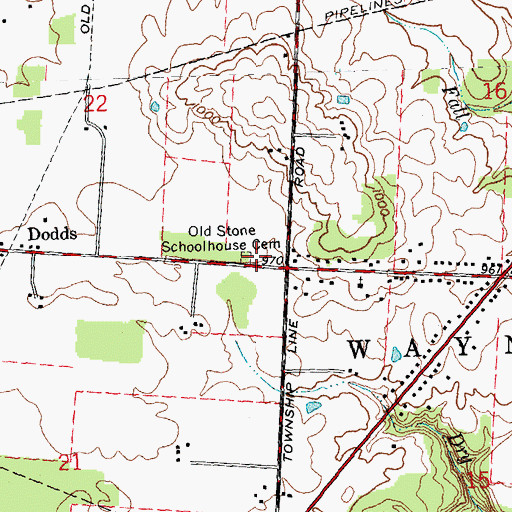 Topographic Map of Old Stone Schoolhouse Cemetery, OH