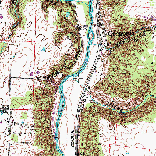 Topographic Map of Olive Branch, OH