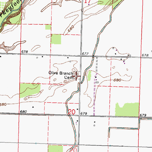 Topographic Map of Olive Branch Cemetery, OH