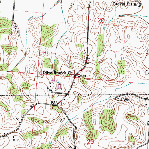 Topographic Map of Olive Branch Church, OH
