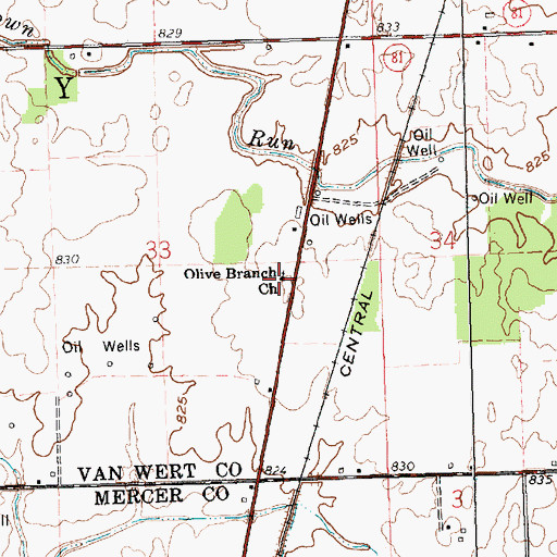 Topographic Map of Olive Branch Church, OH