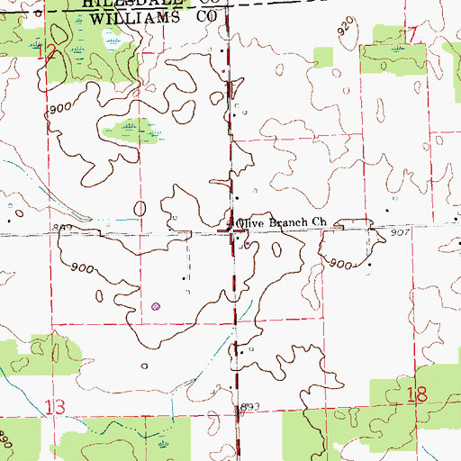 Topographic Map of Olive Branch Church, OH