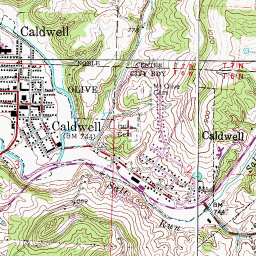 Topographic Map of Olive Cemetery, OH