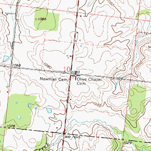 Topographic Map of Olive Chapel Cemetery, OH