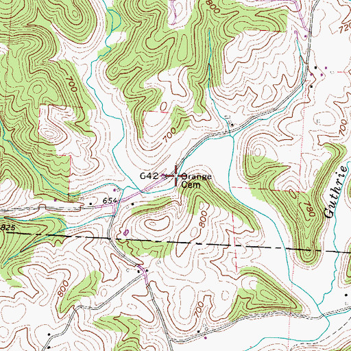 Topographic Map of Orange Cemetery, OH