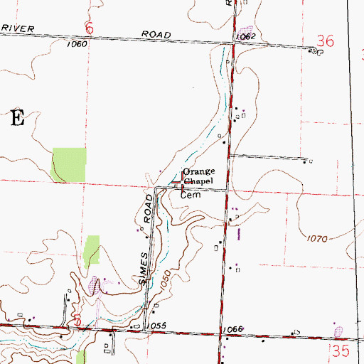 Topographic Map of Orange Chapel, OH